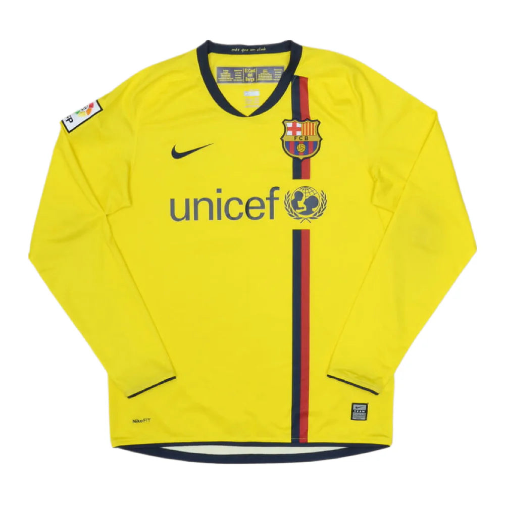 2008-09 FC Barcelona Away Long Sleeve Kit